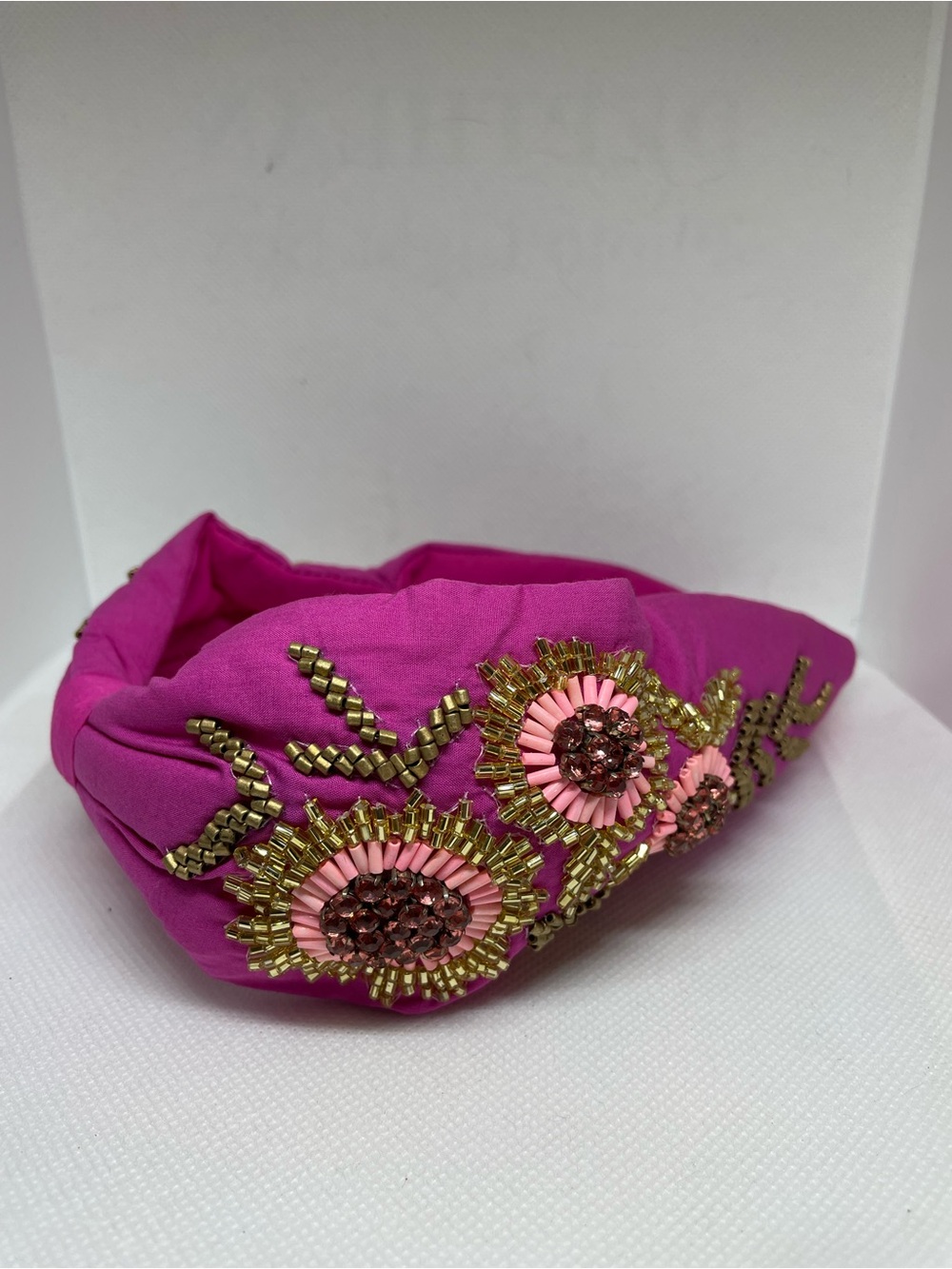 Unbranded Fuchsia Beaded Floral Headband
